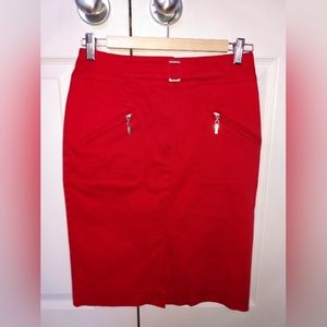 Steilmann cotton blend red pencil skirt US 6